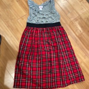Girls Justice red plaid dress size 10